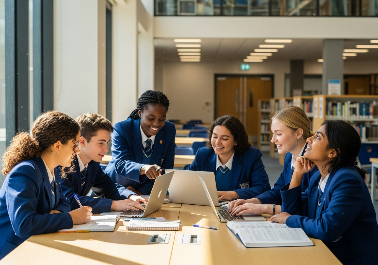 Students studying together